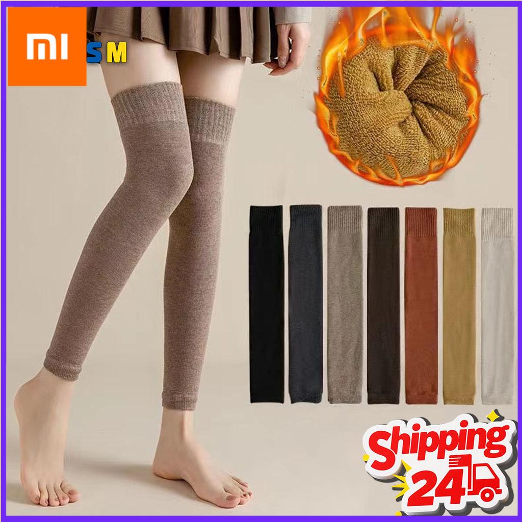 Xiaomi 1-20 пар утепленных гетр до колена с флисовой подкладкой для женщин, толстые, с махровой петлей, защита колена, зимние, для дома, улицы, спорта, уютные