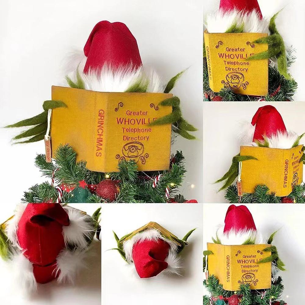 Рождественская елка Топпер клетчатая забавная плюшевая кукла украшение Рождественская елка украшение праздник