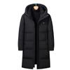 Winter New Men's Down Jacket Business Casual Plus Long Knee Thickened Hooded Goose Down Jacket