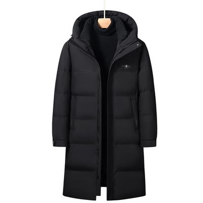 Зимняя новая мужская куртка-пуховик Business Casual Plus с капюшоном и утеплителем до колена