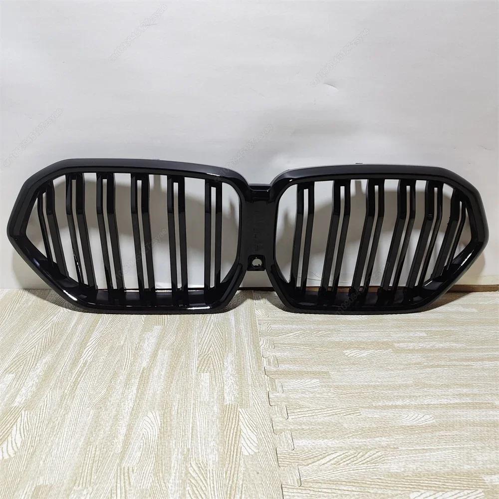 Car Front Bumper Grill For BMW X6 G06 M50i M50d X6M F96 2019-2023 Double Slat Front Kidney Grille Bodykits Tuning Gloss Black