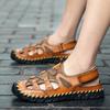 Leather Men Water Beach Sandals Summer Outdoor Casual Closed Toe Sports Sandals Non-slip Soft Hiking Wading Sneakers