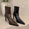High Heel Women Stretch Slim Ankle Boots Fashion Pointed Toe Shoes Autumn Winter Ladies Elegant Mordern Short Booties