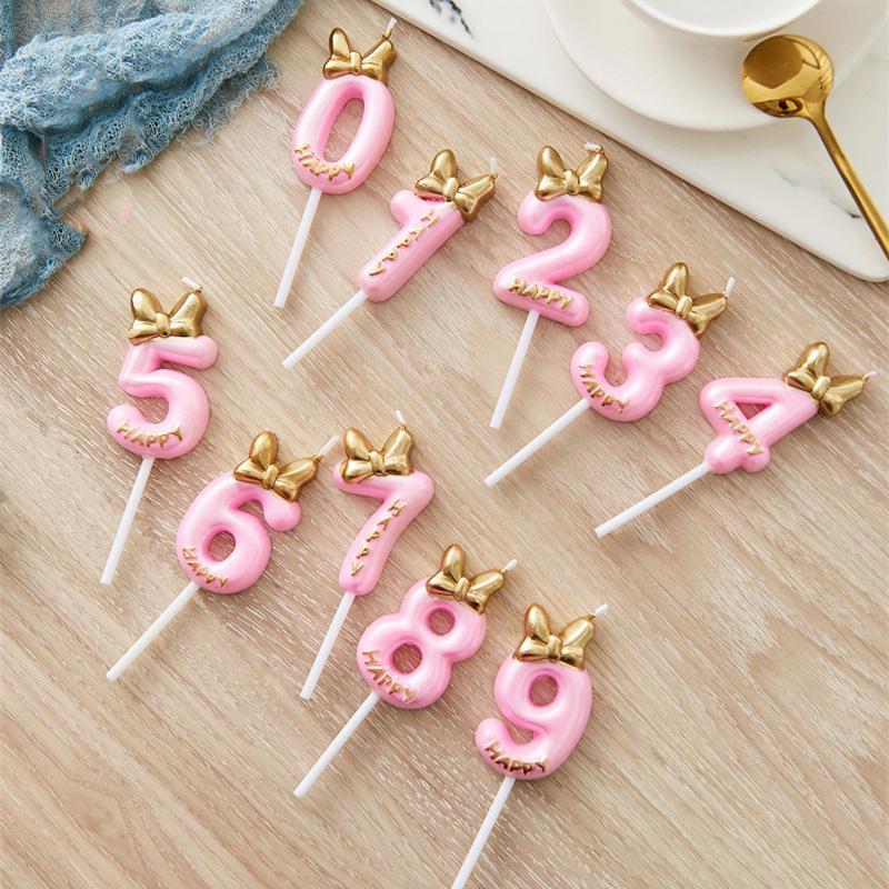 1 шт., цифровой день рождения, свадьба, кекс, декор, бант, принцесса, номер, свечи, милые