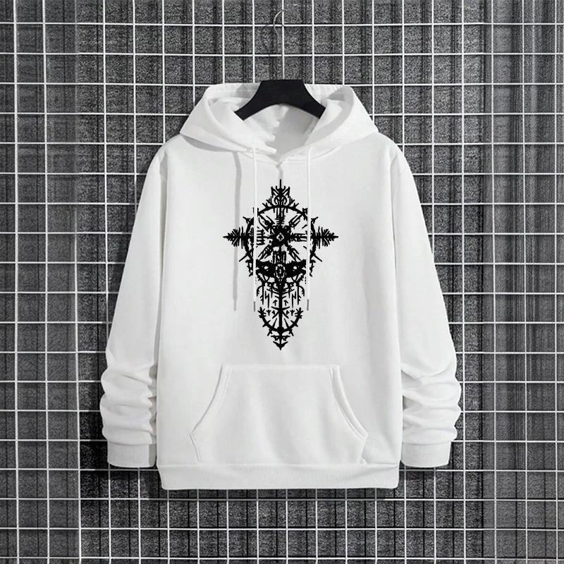 Viking Raven Mens Hoodies Urban Streetwear 2025 New Fashion Hip Hop Hooded Sweatshirt Male Trendy Casual Hoody Autumn Winter