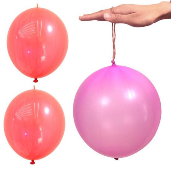 32Pcs Heavy Duty Latex Balloons Bounce Punching Balloons with Hole Rubber Handle Party Balloons Kids Birthday Party Wedding Decor