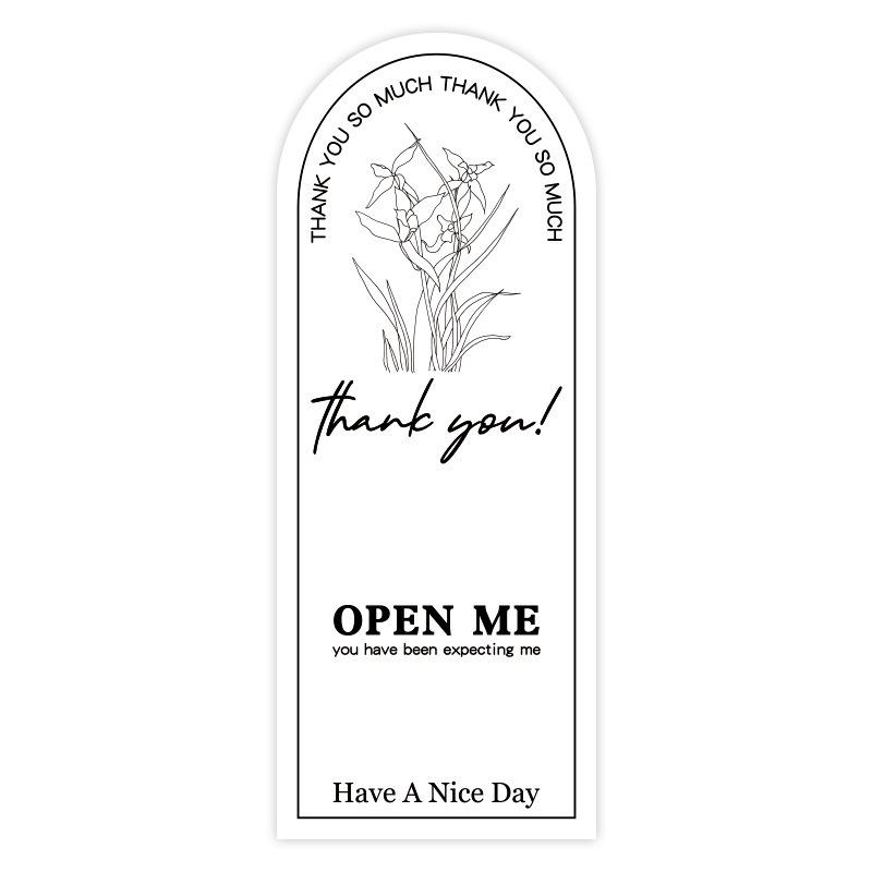 50 листов/упаковка, цветочные наклейки, минималистичные, печатные украшения, прямоугольные, наклейки для запечатывания, наклейки для запечатывания подарочных коробок, самоклеящиеся этикетки