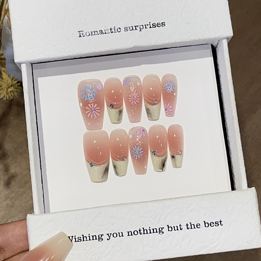 Three-dimensional Embossed Flower Blushing Fine Glittering French Garden Patch