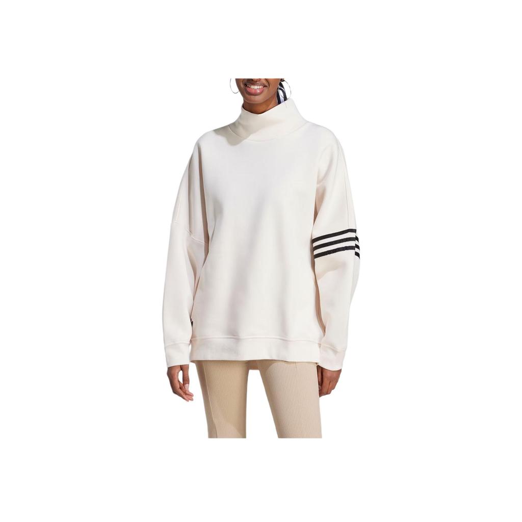 Adidas Оригинальный свитер Adicolor Neuclassics с тремя полосками, цветной блок, высокий воротник, свободная посадка, спортивный, с длинным рукавом, колледж, женский свитер II8066