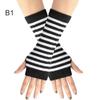 Accessories Cosplay Party Knitted Fingerless Gloves Stripes Mittens Elasticity Gloves Half Finger