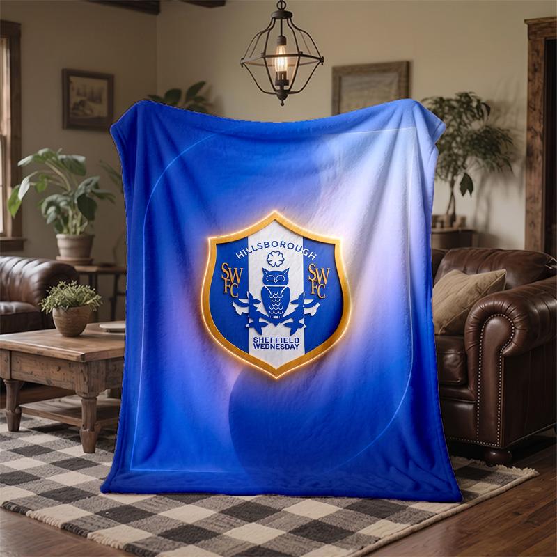 Sheffield Wednesday Football Print Flannel Blanket Soft Warm Sofa Bed Throw Blanket For Home Office Bedroom