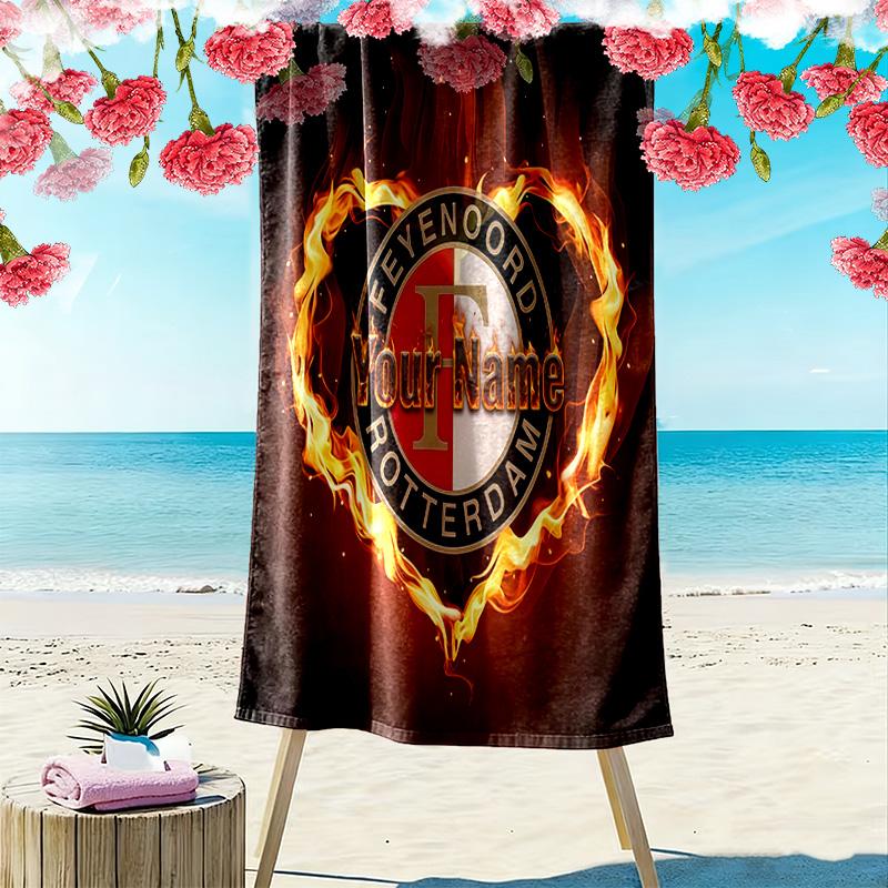 Feyenoord Custom Name Print Beach Towel Large Soft Quick Dry Towel For Beach Camping Swimming