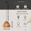 JOYINLED Pendant Light Retro Hemp Rope Pendant Lamp for Living Room Bedroom Restaurant Japanese Rattan Wood Woven Lamp