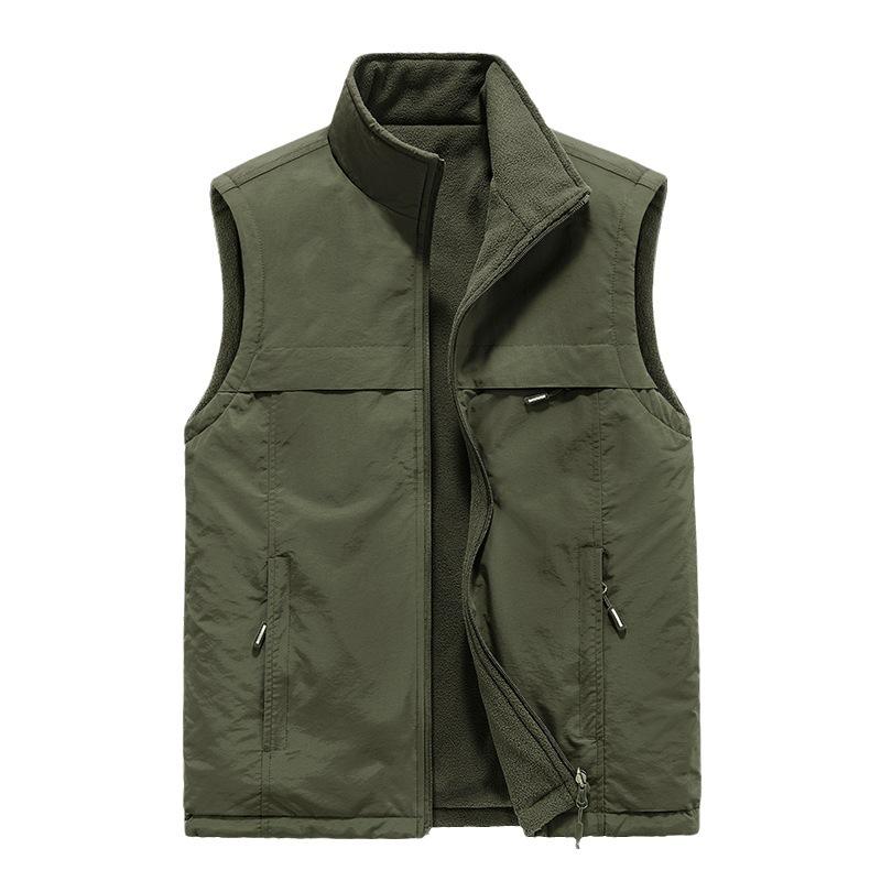 DoubleSided Thermal Vest Men'S Vest Casual Large Size Jacket MultiBag Fleece Vest Vest Vest Vest
