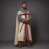 Knightfall Templar Knight Costume Armor  Medieval Crusader Cosplay Suit  Chainmail, Cape, Pauldrons, Sword  Movie Replica