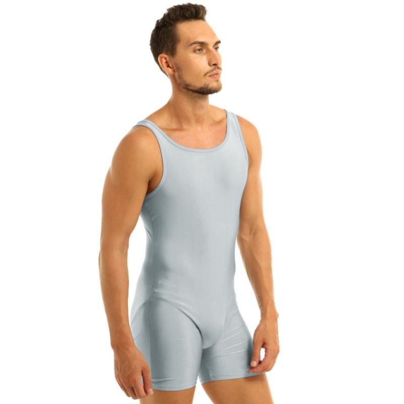 Мужской эластичный цельный комбинезон без рукавов для занятий спортом в тренажерном зале, мужские танцевальные гимнастические трико, комбинезон Biketard