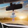 Crochet Sunny Doll Car Charm Handmade Knitted Car Rear View Mirror Hanging Ornaments for Automotive Interior Accessories