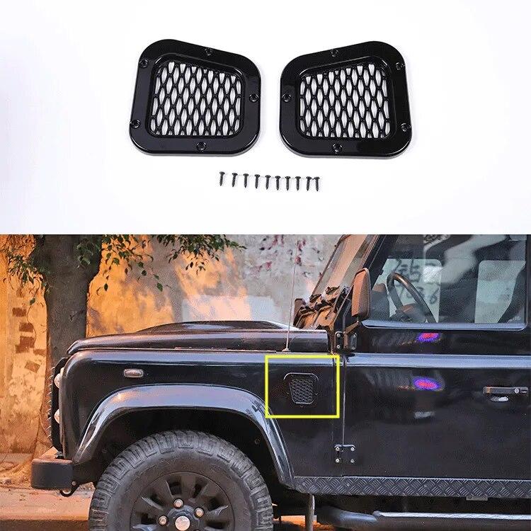 ABS Black Car Side Fender Vent Air Intake Protective Cover Sticker Fit For Land Rover Defender 90 110 2004- Auto Accessories