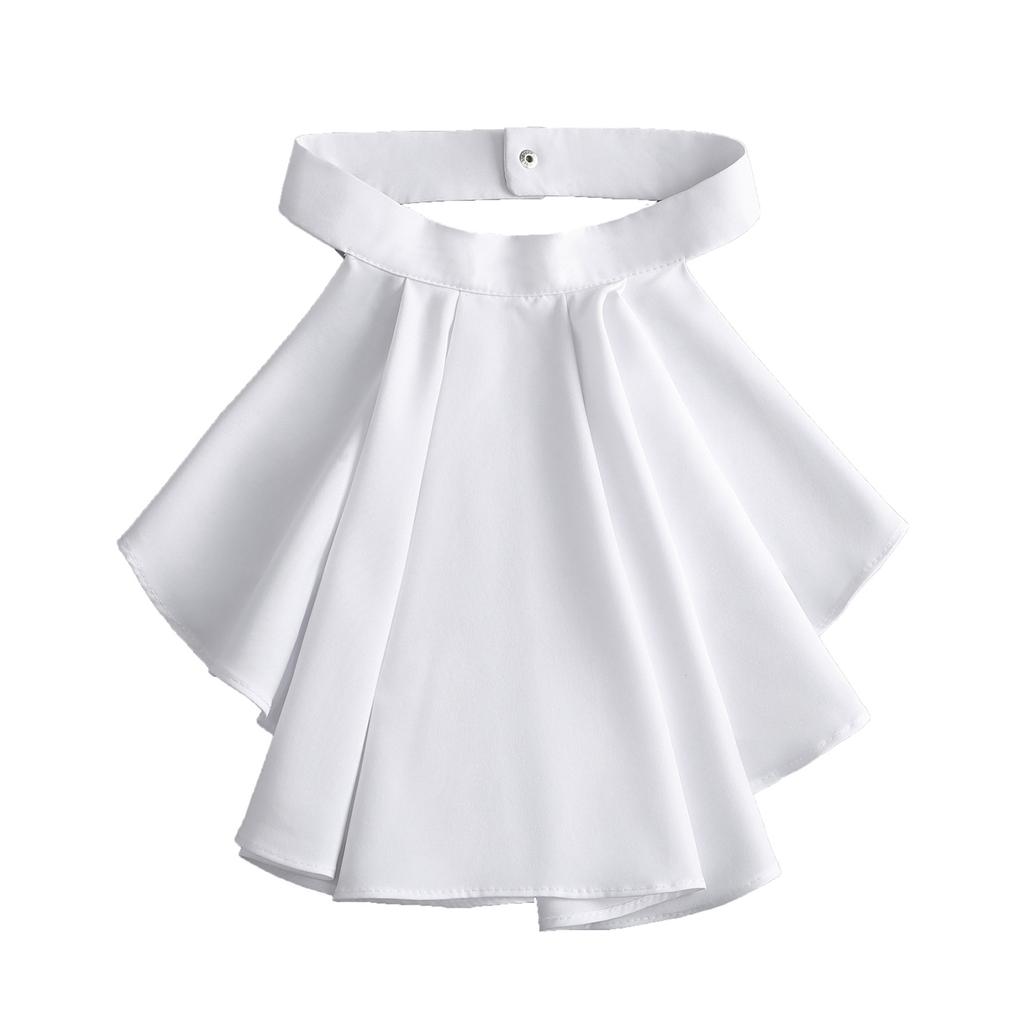 Elegant Victorian Costume Collar Ruffled Lace Jabot Neck Collar for Halloween Parties Cosplay Vampire Costume Collar