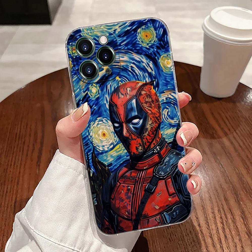 Marvel Oil Painting Transparent Phone Case For iPhone 17 Pro Max 17E 11 12 13 14 15 16 Pro Max Plus 17 Air 16E 7 XS Soft Cover