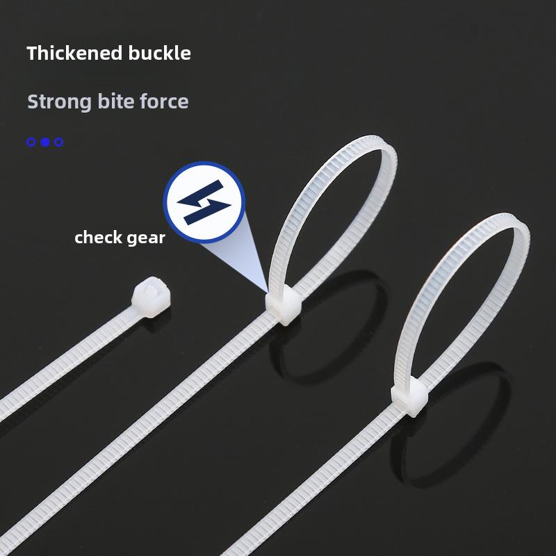 Черно-белые самоблокирующиеся нейлоновые кабельные стяжки с пряжкой