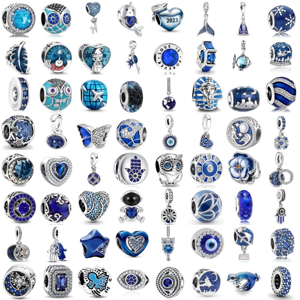 Новые медь Blue Collection Сова Дельфин Звездное Небо Мелкие Бусины-Подвески Совместимы С Оригинальными Подвесками Браслетами Для Женщин Сделай Сам