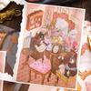 Набор наклеек "Ретро-пейзаж": Серия столов «Старые времена» - 4 листа термоусадочной ПЭТ-бумаги, похожей на бумагу, для DIY-иллюстраций