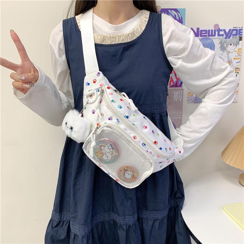 Женская сумка через плечо Прозрачная нагрудная сумка с принтом Студенческая сумка через плечо