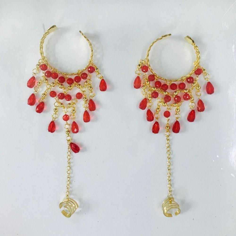 Индийские украшения для танца живота Винтажные серьги Профессиональное ожерелье Женщины