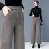 Spring Autumn Woolen Suit Pants Women Trousers High Waist Loose Wide Leg Straight Casual OL Office Lady Harem Pants