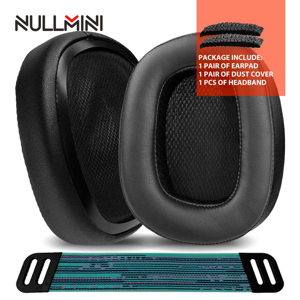Сменные подушечки Nullmini для наушников Logitech G335 G535 G733, повязка на голову, охлаждающий гелевый сетчатый белый амбушюр, подушка