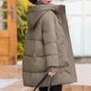 Зимнее длинное пальто, женская верхняя одежда с капюшоном, элегантные куртки для женщин среднего возраста, толстые теплые парки больших размеров