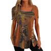 Western Ethnic Print Button Short Sleeve T-Shirt Women's Trendy Top Bohemian Vintage Casual Summer Blouse