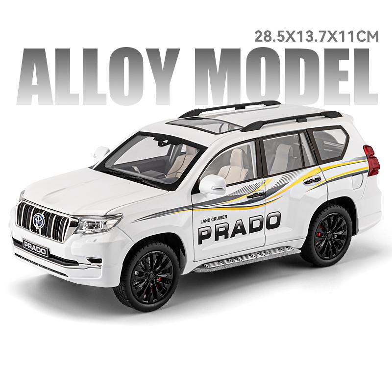 1/18 Scale Toyota Prado SUV Off-road Vehicle Alloy Scale Car Model Diecast Metal Sound and Light Collection Children Toy Car Vehicle Gift
