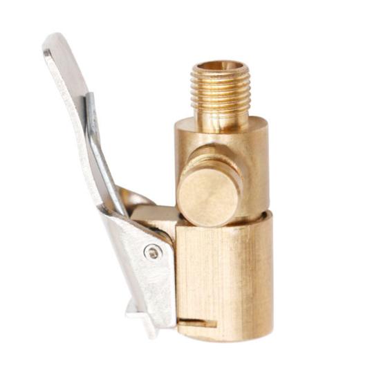 2 шт. Латунные насадки для накачки шин с фиксатором, Пневматический зажим с силиконовым уплотнением, Быстроразъемный зажим для вентиля шины, для автомобильного насоса, Портативный, Противоутечка, Адаптер