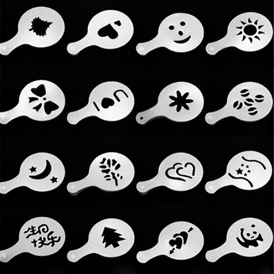 16 шт. креативные шаблоны для кофе, капучино, латте, художественный трафарет, форма для украшения «сделай сам»