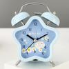 1 inch oval metal bell alarm clock, silent movement with night light, cute cartoon children's student alarm clock