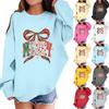 Children's Fashionable Casual Long-sleeved Loose Christmas Print Pullover Sweatshirt