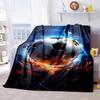 3DPersonalized Football (Soccer) Blanket Custom Name Flannel Throw Soft Warm for Bed, Sofa, Travel Gift for Fans All-Season Use