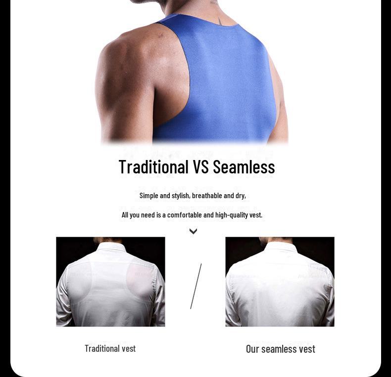 Мужской дышащий спортивный жилет Ice Silk с круглым вырезом и облегающим кроем