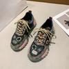 Европейская станция Низкие кроссовки со стразами Дуриановые туфли для женщин 2024 Новые туфли на плоской подошве с бриллиантами для женщин Повседневная спортивная обувь