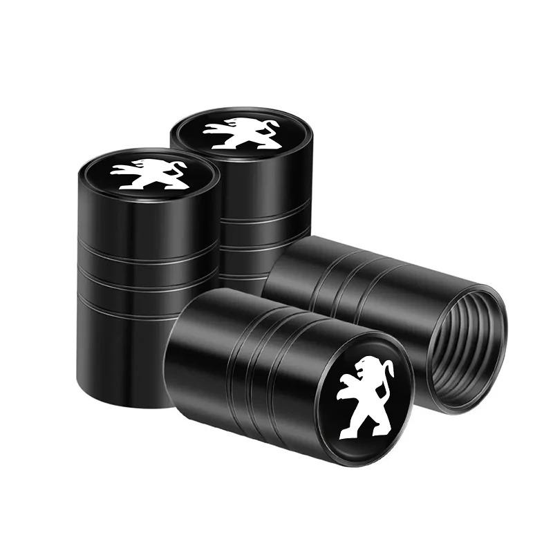 4PCS Aluminum Alloy Car Tire Valve Stem Caps For Peugeot 206 207 307 308 408 508 2008 3008 5008 Wheel Dustproof Decor Covers