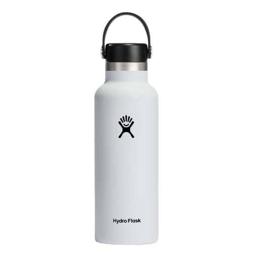 Hydro Flask Stainless Steel Water Bottle, Standard Mouth with Loop Cap (White, 18-Ounce (532ml))