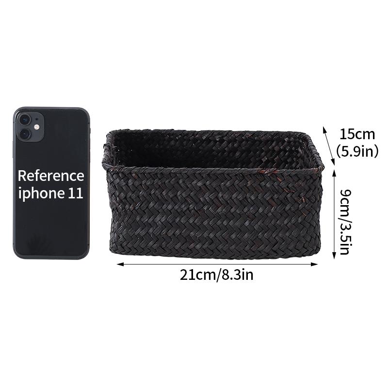 Woven Storage Baskets Organizers Kitchen Sundries Storage Baskets Cosmetics Snack Storage Box Desktop Organizer Container