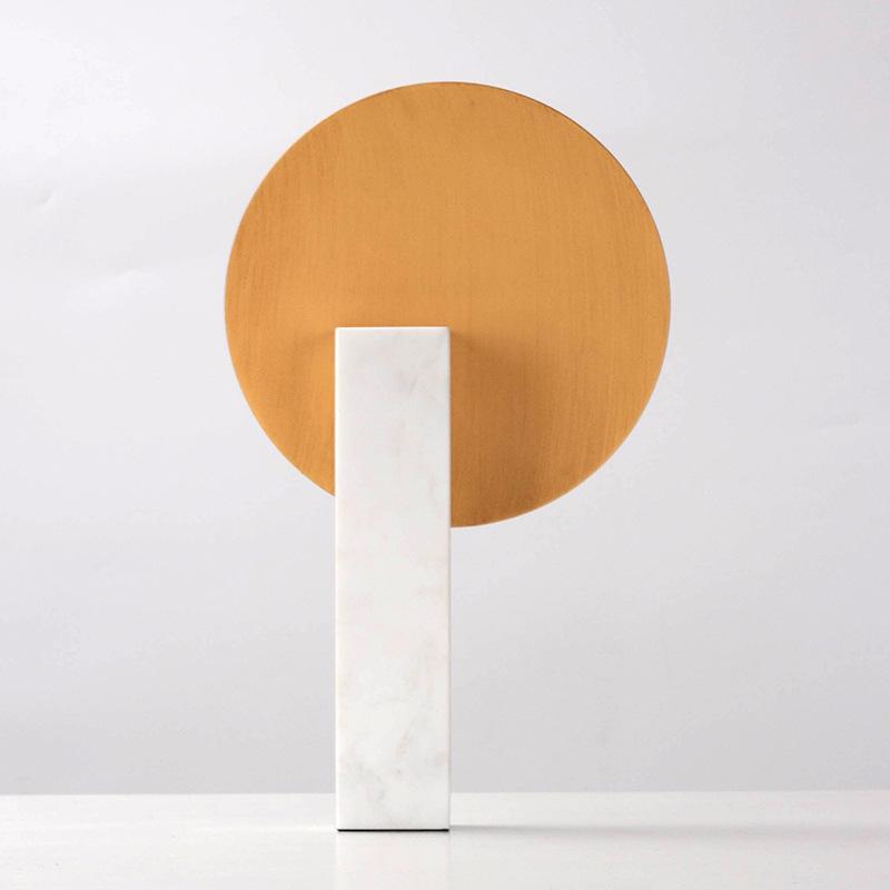 Light Luxury Style High-end Marble Geometric Ornaments Abstract Art Home Living Room TV Cabinet Entrance Hall Metal Decorations