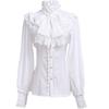 Pirate Blouse Ruffled Shirt Womens White Long Sleeve Victorian Blouse Womens Gothic Lolita Shirt