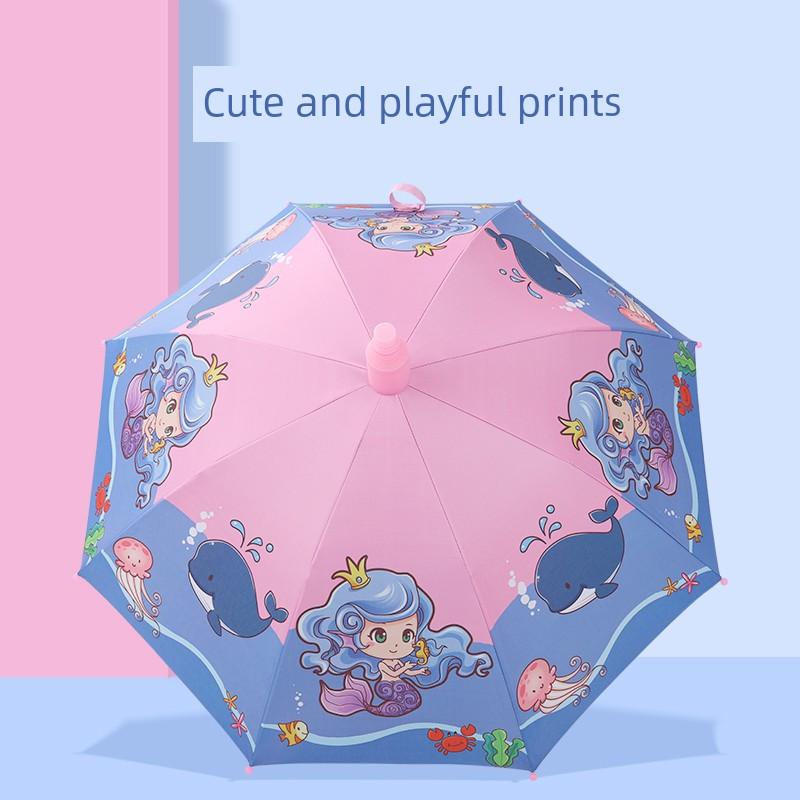 Sun Protection Umbrella for Girls and Children, Long Handle with Waterproof Cover, Suitable for Kindergarten, Primary School Students, Boys, and