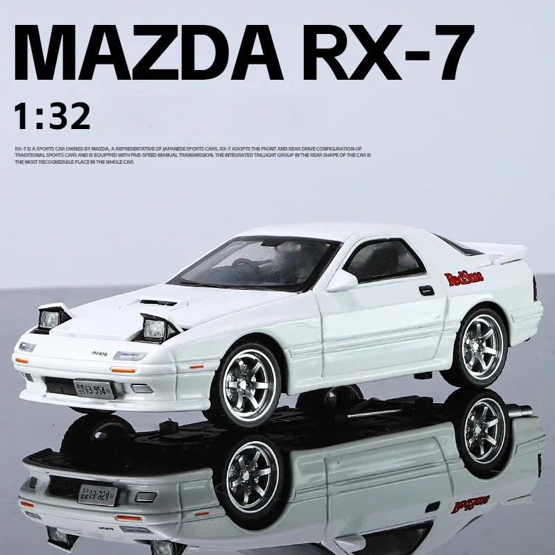 1/32 Модель автомобиля из сплава Mazda RX7 Литые игрушки Транспортные средства Детский подарок для мальчиков Звук и свет Коллекция Миниатюрный автомобиль Домашний декор