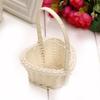 Rustic Flower Girl Basket Small Rattan Woven Flower Basket Woven Basket For Plant Heart-Shaped Candy Baskets Easter Basket