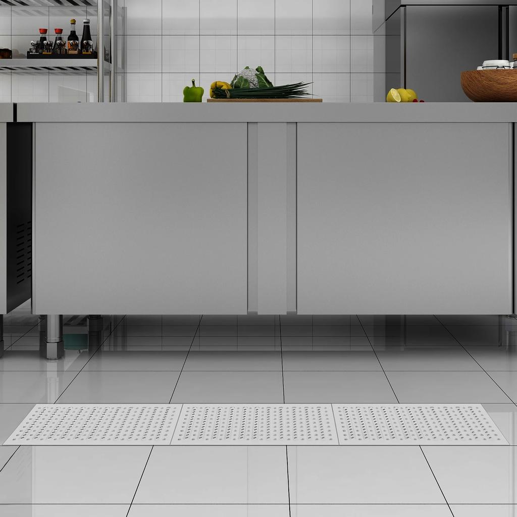 3-Piece 304 Stainless Steel Drain Grates Set - Modern Rectangular Channel Covers for Outdoor, Garden  -  Rustproof Sewer Grating